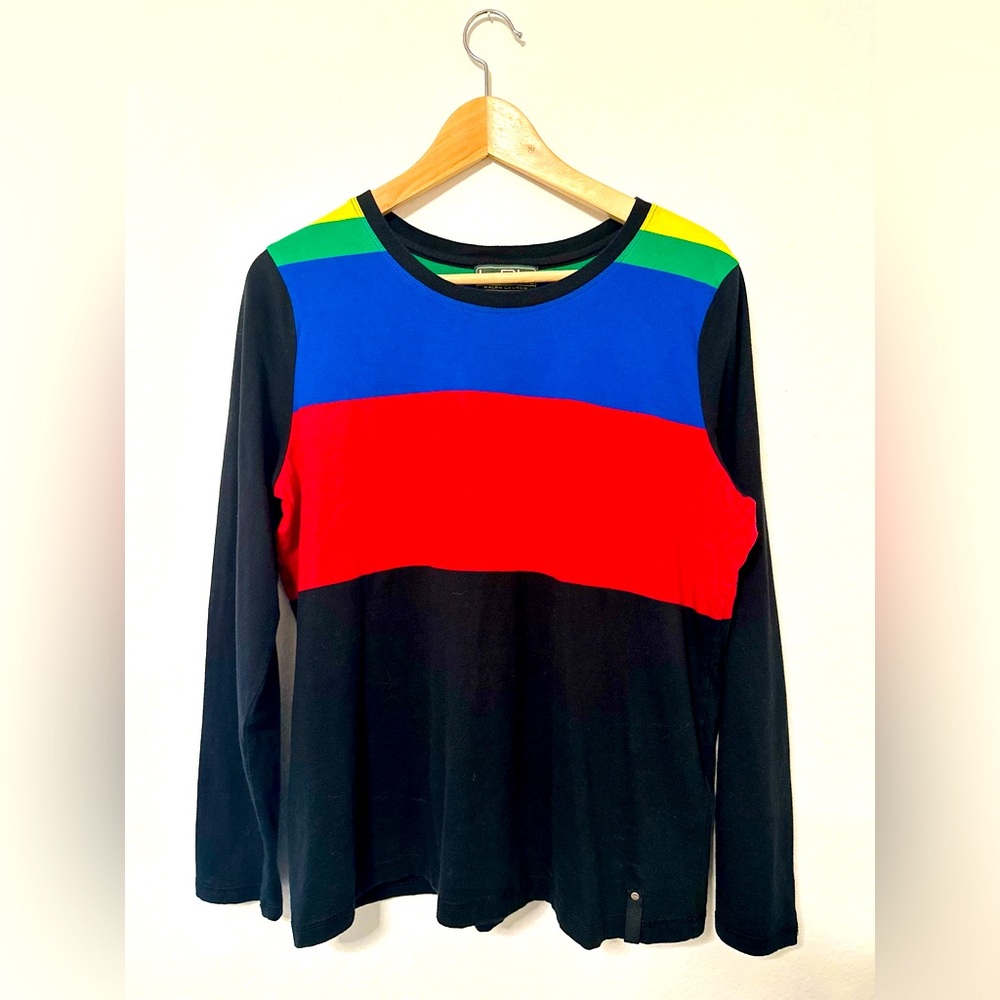 Lauren Ralph Lauren active Colorblock long sleeve top size XL